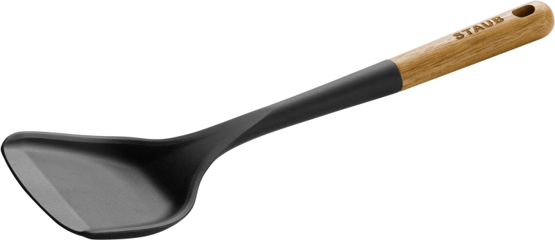  Staub silicone spatula - 31 cm, Brown and black