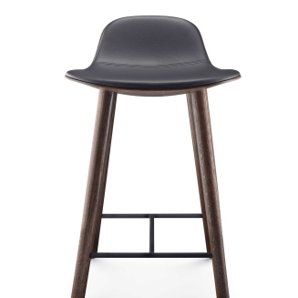 Eva Solo Yuuga smoke oak & black leather stool 65 cm - 3