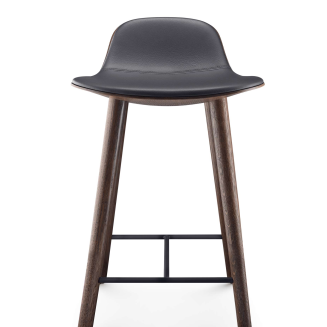 Eva Solo Yuuga smoke oak & black leather stool 65 cm - 3