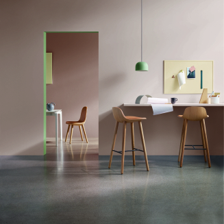  Eva Solo Yuuga smoke oak & black leather stool 65 cm - 7