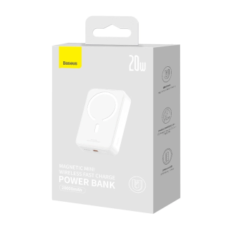 Powerbank magnetyczny Baseus Magnetic Mini 20000mAh, USB-C 20W MagSafe (biały) - 7