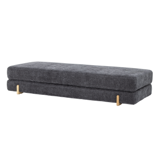 Leżanka rozkładana z poduszkami Bloomingville Groove Dark Grey - 10