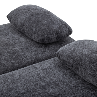 Leżanka rozkładana z poduszkami Bloomingville Groove Dark Grey - 9