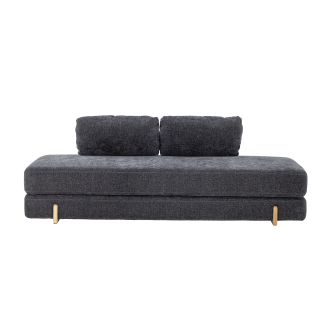Leżanka rozkładana z poduszkami Bloomingville Groove Dark Grey - 5
