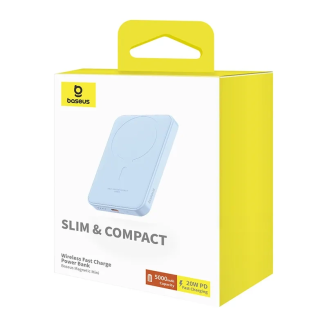 Magnetyczny mini powerbank Baseus 5000mAh, USB-C 20W (niebieski) - 8