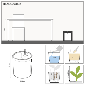 Lechuza Trendcover Filc 32 flowerpot, dark gray - 3