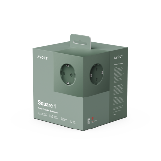 Listwa zasilająca Avolt Square 1 z podwójnym USB-C 30 W i magnetyczną podstawą 1.8 m zielona - 3