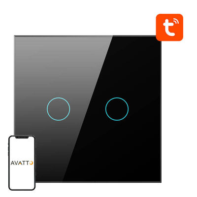  AVATTO ZTS02-EU-B2 ZigBee 2-channel light switch (black)