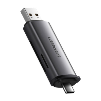 Czytnik kart UGREEN CM185 SD/microSD USB-A/USB-C (szary) - 3
