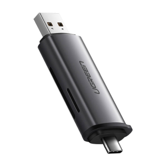 Czytnik kart UGREEN CM185 SD/microSD USB-A/USB-C (szary) - 3