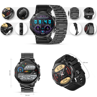 Smartwatch Gravity GT21-1+ Czarny Pasek Silikonowy - 10