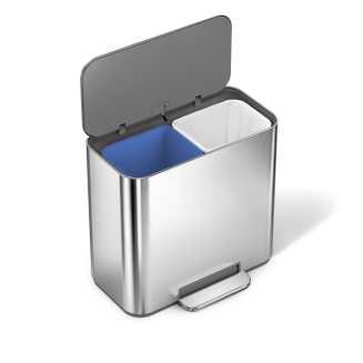 Kosz do segregacji odpadów Simplehuman Mini Recycler 7.5 + 7.5 l stalowy - 4