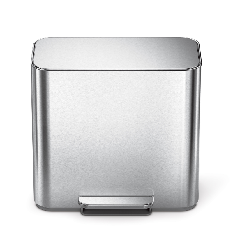 Kosz do segregacji odpadów Simplehuman Mini Recycler 7.5 + 7.5 l stalowy