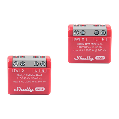  Shelly 1PM Mini Gen4 Zigbee/Matter Controller Set of 2