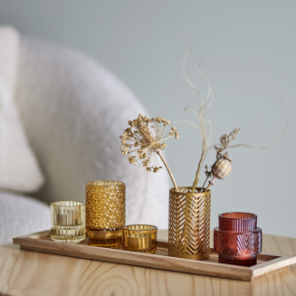 Zestaw 5 świeczników z tacą Bloomingville Sanga Brown - 5