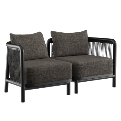 Sofa ogrodowa SACKit Kirra Lounge Sofa 2 Seater Noir