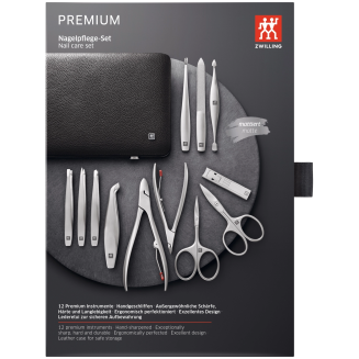 Zestaw do manicure Zwilling Twinox czarne skórzane etui 12 elementów - 15