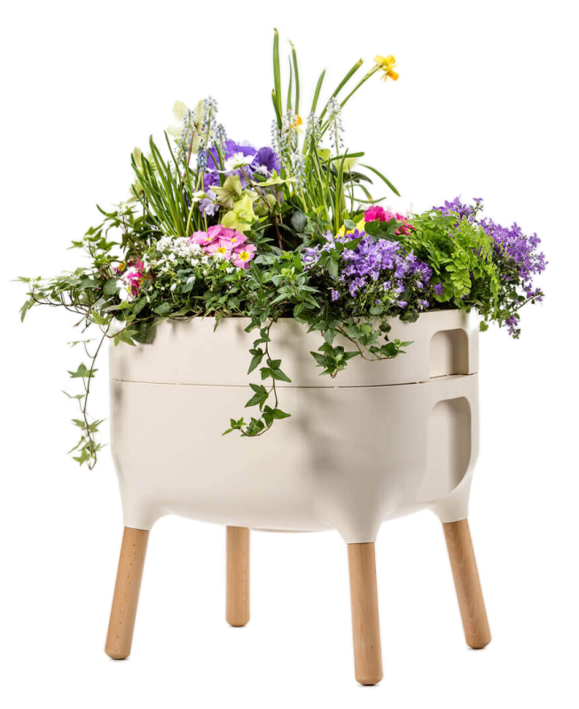 Kwietnik Plastia Urbalive 48x50x38 cm kremowy