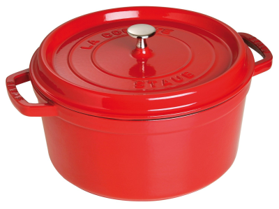  Staub round cast iron pot - 5.2 ltr, red