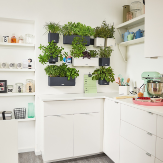 Donica ścienna Lechuza Cube Glossy Home Kit biały połysk - 2