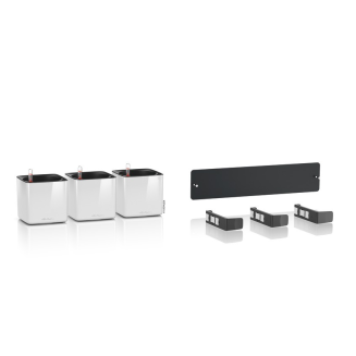 Donica ścienna Lechuza Cube Glossy Home Kit biały połysk - 4