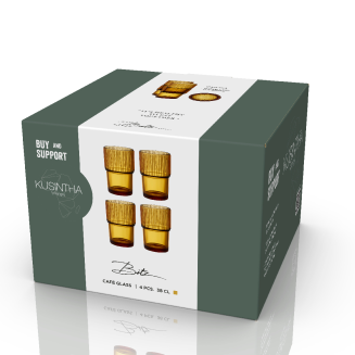Zestaw 4 szklanek do wody Bitz Kusintha Amber 380 ml - 2