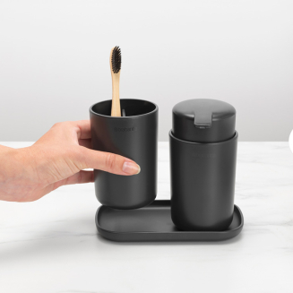 Zestaw 3 akcesoriów łazienkowych Brabantia ReNew Dark Grey - 7