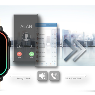 Smartwatch Gravity GT15-2 Pomarańczowy Pasek Silikonowy + Czarna Bransoleta - 12