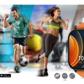 Smartwatch Gravity GT15-2 Pomarańczowy Pasek Silikonowy + Czarna Bransoleta - 16