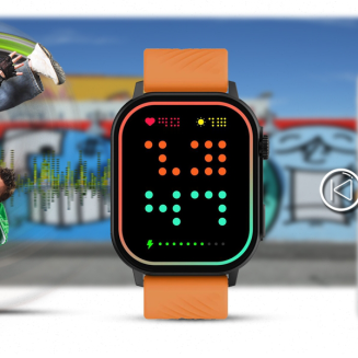 Smartwatch Gravity GT15-2 Pomarańczowy Pasek Silikonowy + Czarna Bransoleta - 17