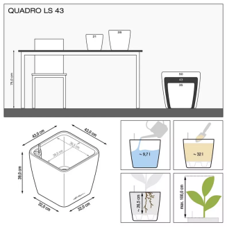 Donica Lechuza Quadro Premium LS 21 | 28 | 35 | 43 | 50 czerwony połysk - 7