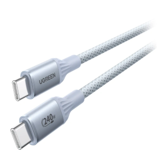 Kabel UGREEN L534 USB-C–USB-C 2m 240W (srebrno-biały) - 3