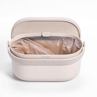 PLASTIA Pojemnik na bioodpady z ramką i filtrem kawowym 3.1 ltr kremowy - 3