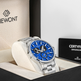 Zegarek Męski Giewont Chronograph Sapphire Srebrno Niebieski GW4580-B3 - 7