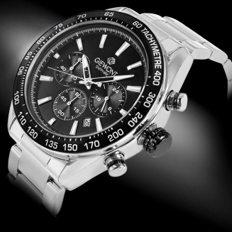 Zegarek Męski Giewont Chronograph Sapphire Srebrno Czarny GW9580-B1 - 2