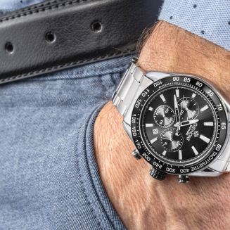 Zegarek Męski Giewont Chronograph Sapphire Srebrno Czarny GW9580-B1 - 4