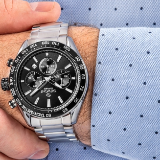 Zegarek Męski Giewont Chronograph Sapphire Srebrno Czarny GW9580-B1 - 5