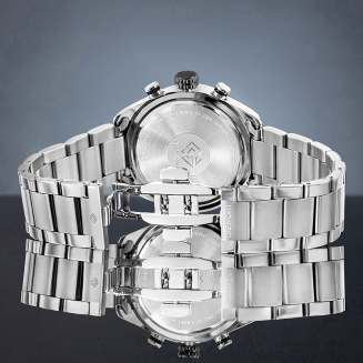 Zegarek Męski Giewont Chronograph Sapphire Srebrno Czarny GW9580-B1 - 7