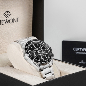 Zegarek Męski Giewont Chronograph Sapphire Srebrno Czarny GW9580-B1 - 8