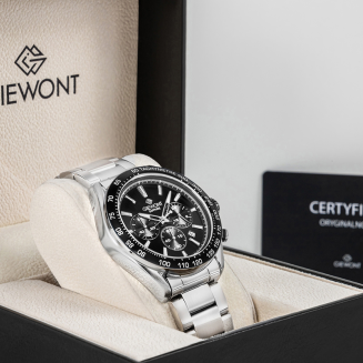 Zegarek Męski Giewont Chronograph Sapphire Srebrno Czarny GW9580-B1 - 8