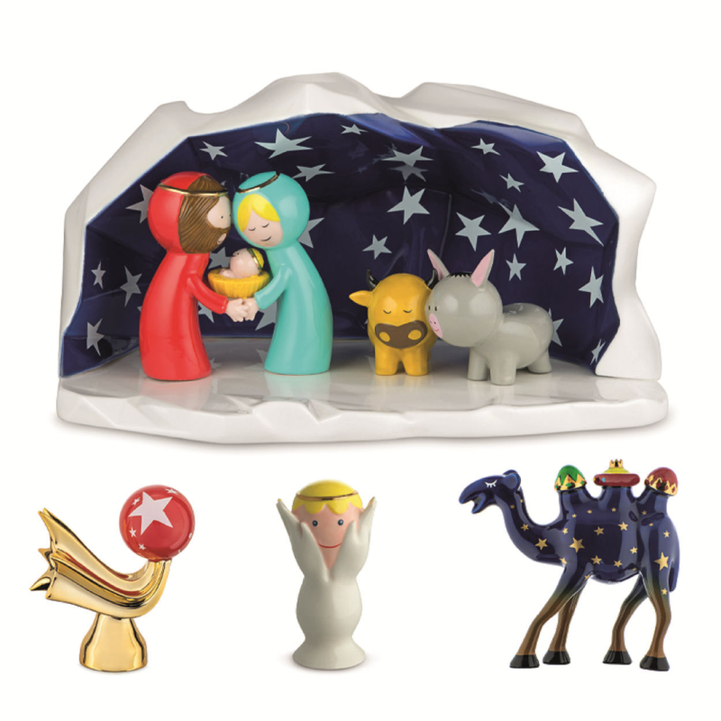 Porcelanowa szopka Alessi Happy Eternity Baby z figurkami