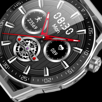 Smartwatch  Rubicon RNCE88-2 Czarny- Czarny Pasek Silikonowy + Czarna Bransoleta - 19