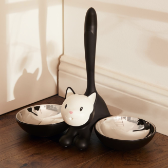  Alessi Tigrito double cat bowl, gray - 3