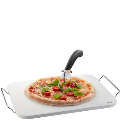 Zestaw nóż do pizzy + kamień ze stojakiem prostokątnym Gefu Darioso