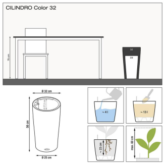 Donica Lechuza Cilindro Color 32 biały - 8