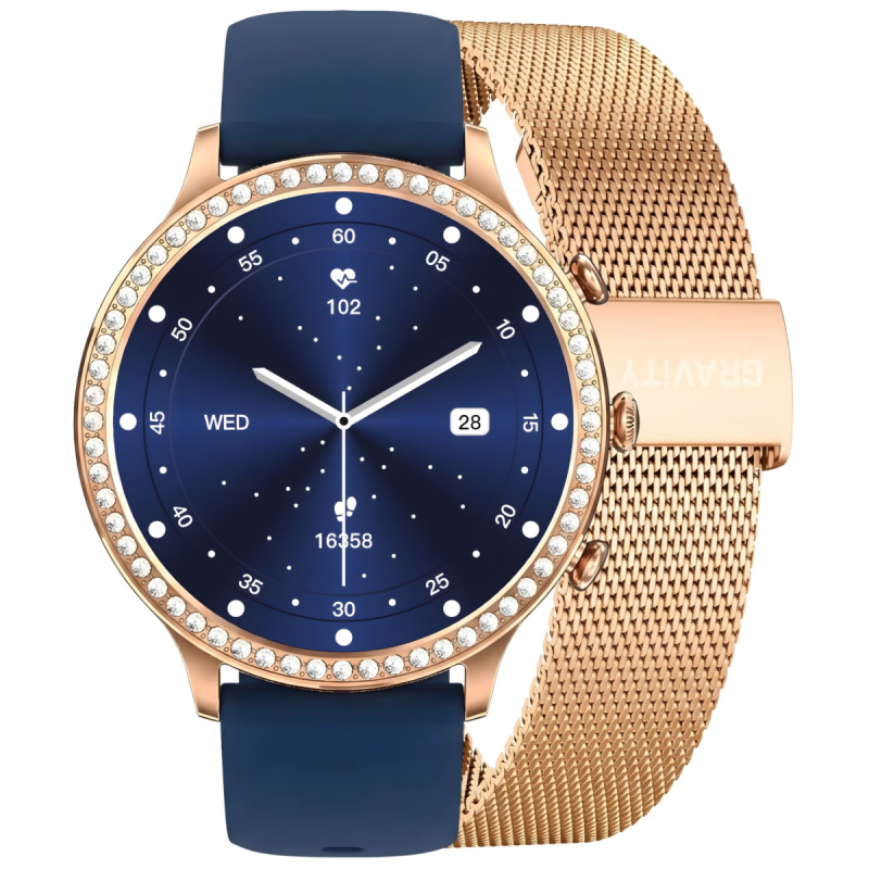 Smartwatch Gravity Różowe Złoto Pasek i Bransoleta GT5-6