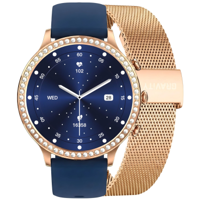 Smartwatch Gravity Różowe Złoto Pasek i Bransoleta GT5-6