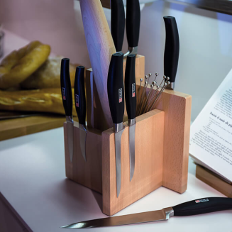 Magnetyczny blok na noże z drewna bukowego z pojemnikiem Artelegno Kombi - 2