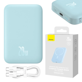 Powerbank magnetyczny Baseus Magnetic Mini 6000mAh, USB-C 20W MagSafe (niebieski) - 12
