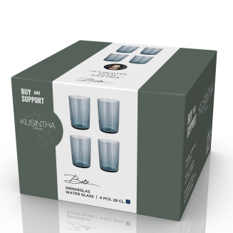 Zestaw 4 szklanek do wody Bitz Kusintha Blue 280 ml - 2